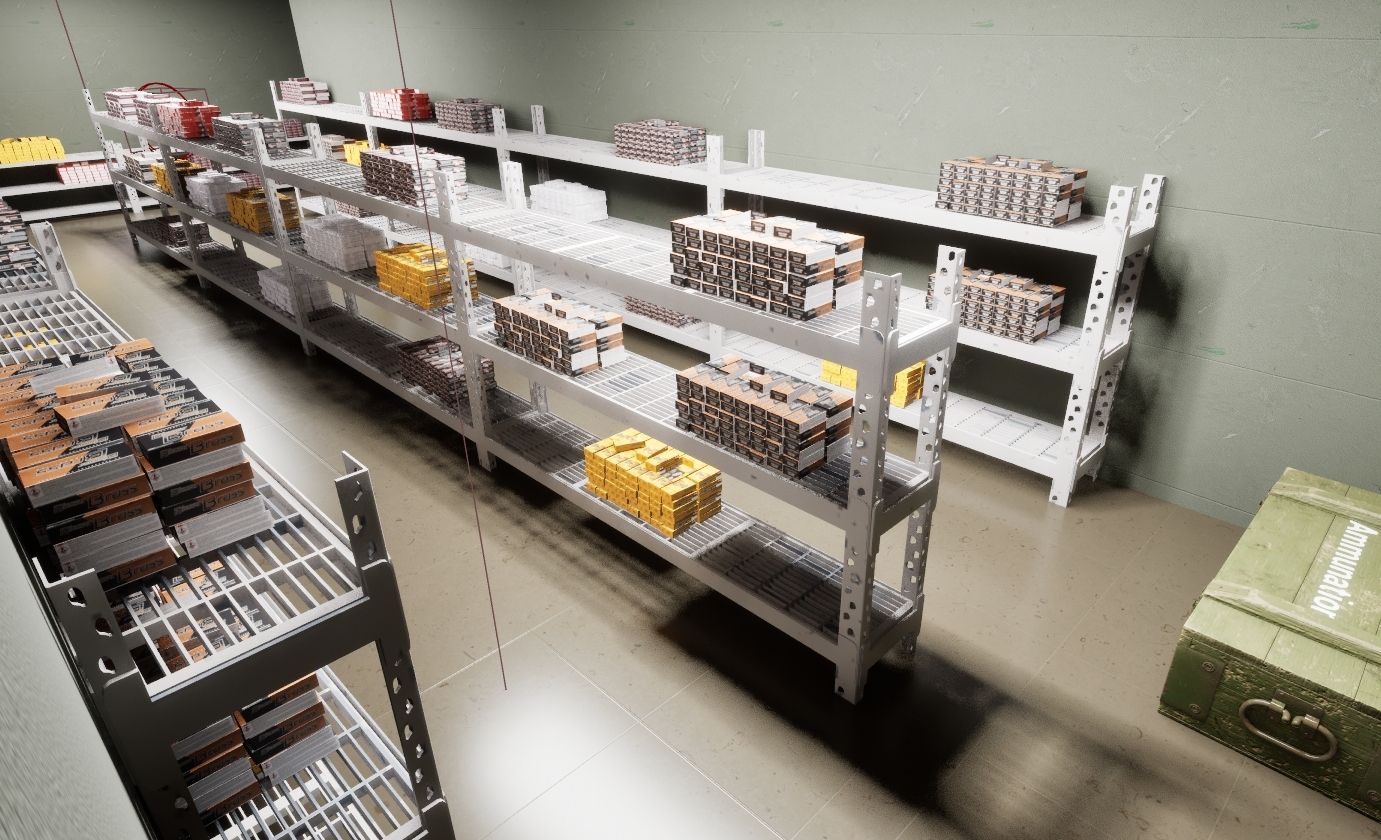 Storage room and ammunition shelves in Exlab_P